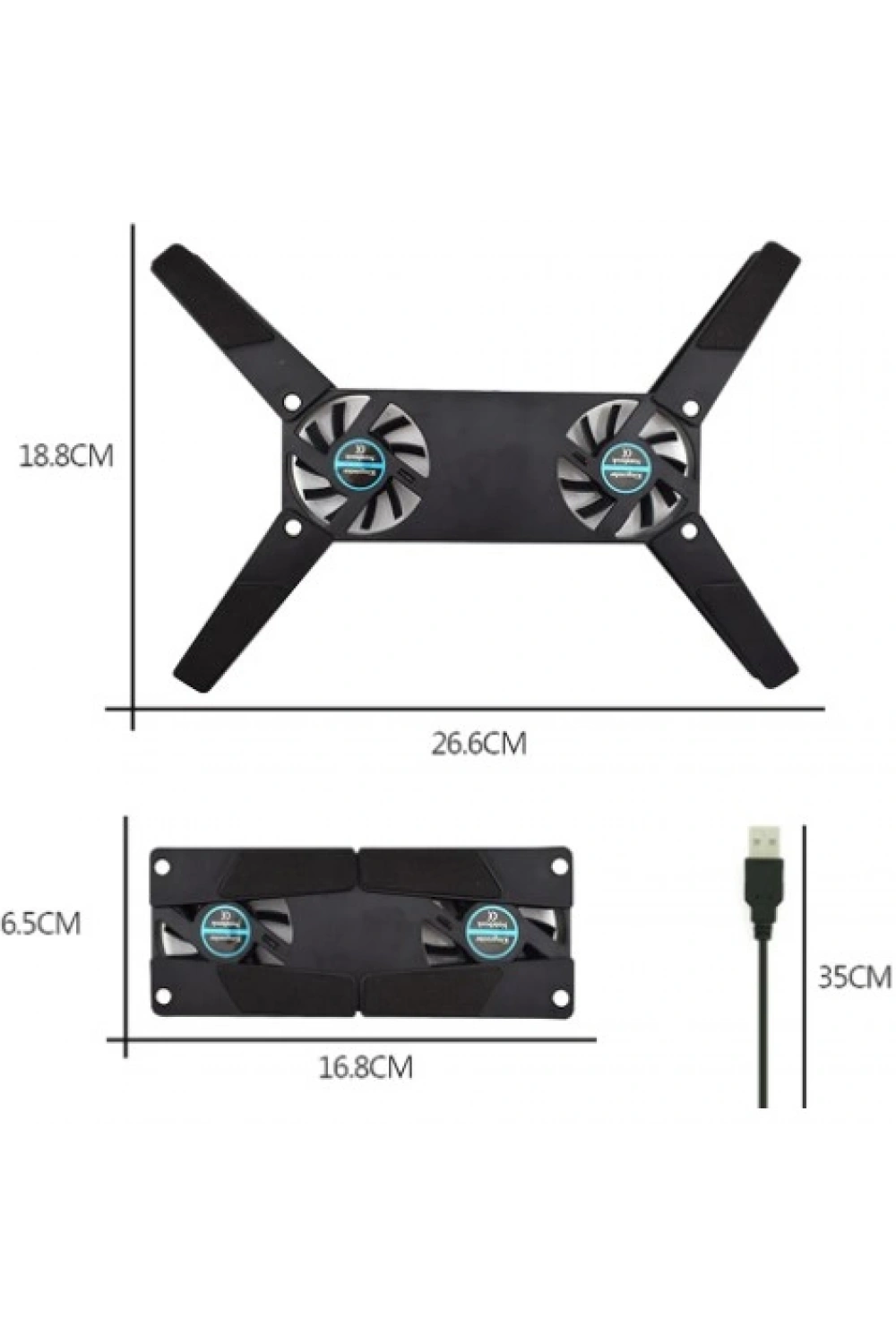 Katlanabilir Laptop Soğutucu 2 fanlı