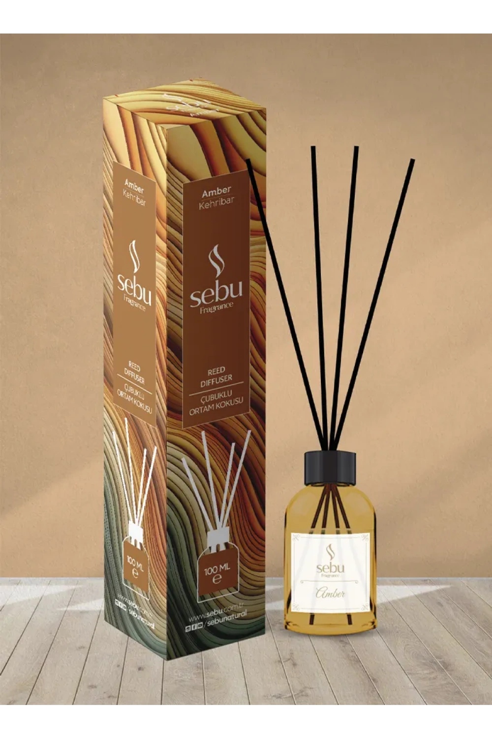 Kehribar Ortam Kokusu Bambu Çubuklu Sebu 100 Ml