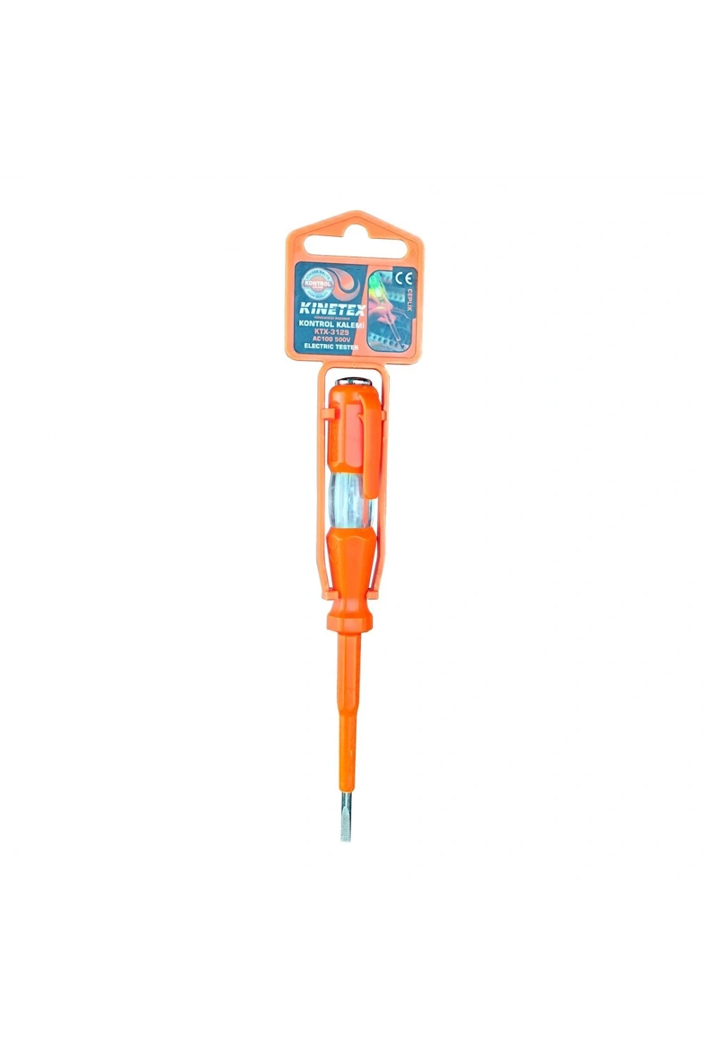 Kınetex Ktx-3129 ( Ceplik & Düz ) Askılı Kontrol Kalemi Ac100 500v*30x20