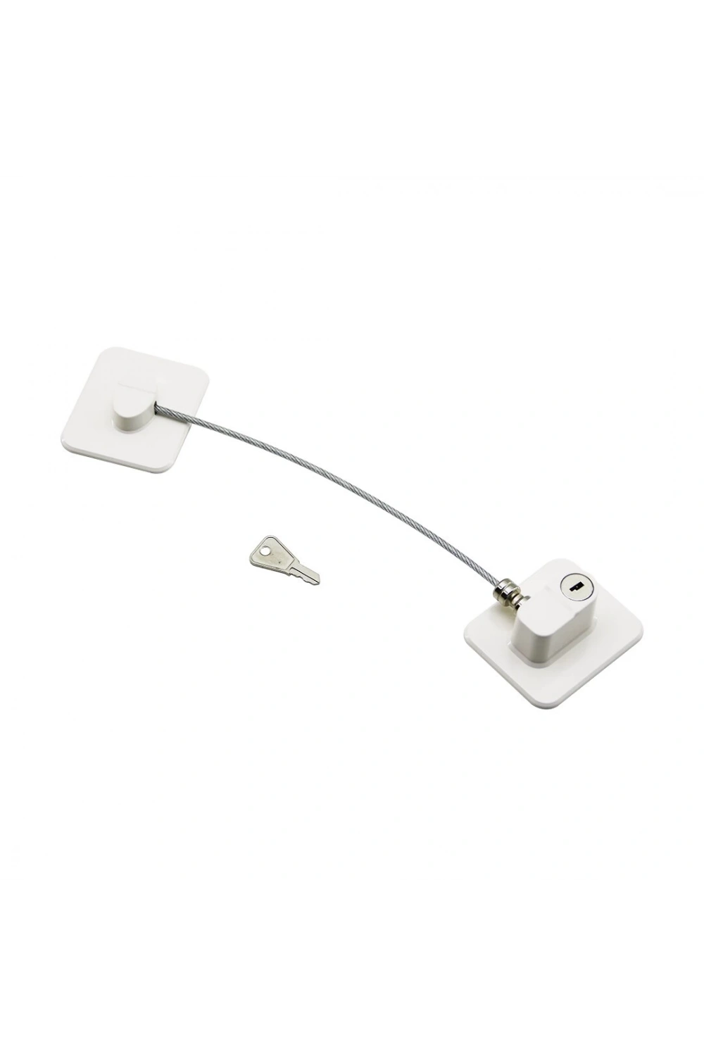 Kınetex Ktx-3331 ( Beyaz Plaka ) ( Halatlı ) Emniyet Kilit ( 5x6cm Yapışkanlı Montaj=2pcs Plaka ) ( Halat=18.8cm )*300