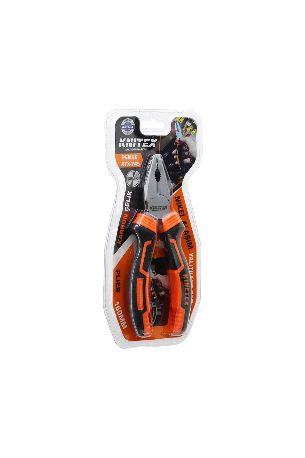 Kınetex Ktx-745 ( Vakumlu ) ( No-6 & 160mm ) Pense ( Karbon Çelik & Yalıtılmış Sap )*128