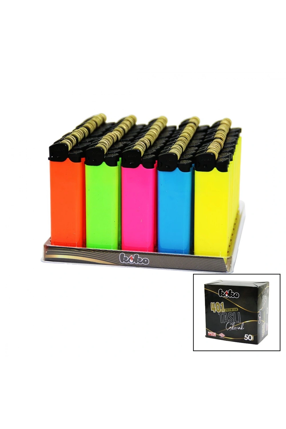 Koko-401 Premıum ( Renkli ) Taşlı Cep Çakmak*50x20