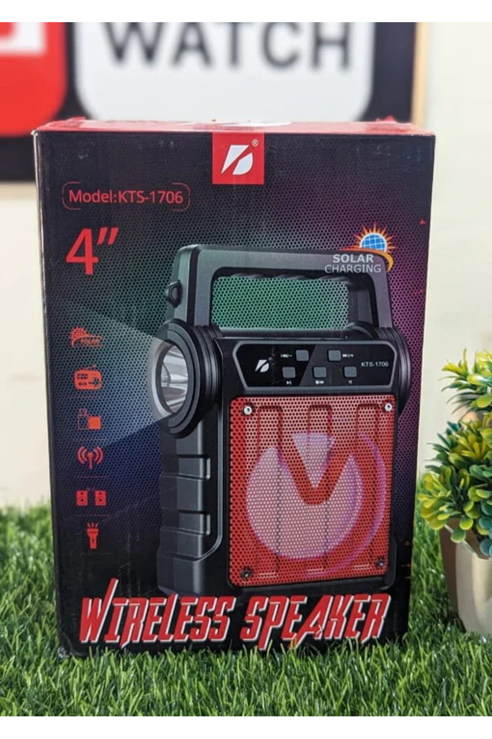 Kts-1706 Taşınabilir Güneş Enerjili Fenerli Bluetooth Hoparlör
