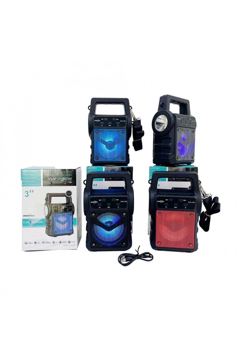 Kts-1706 Taşınabilir Güneş Enerjili Fenerli Bluetooth Hoparlör