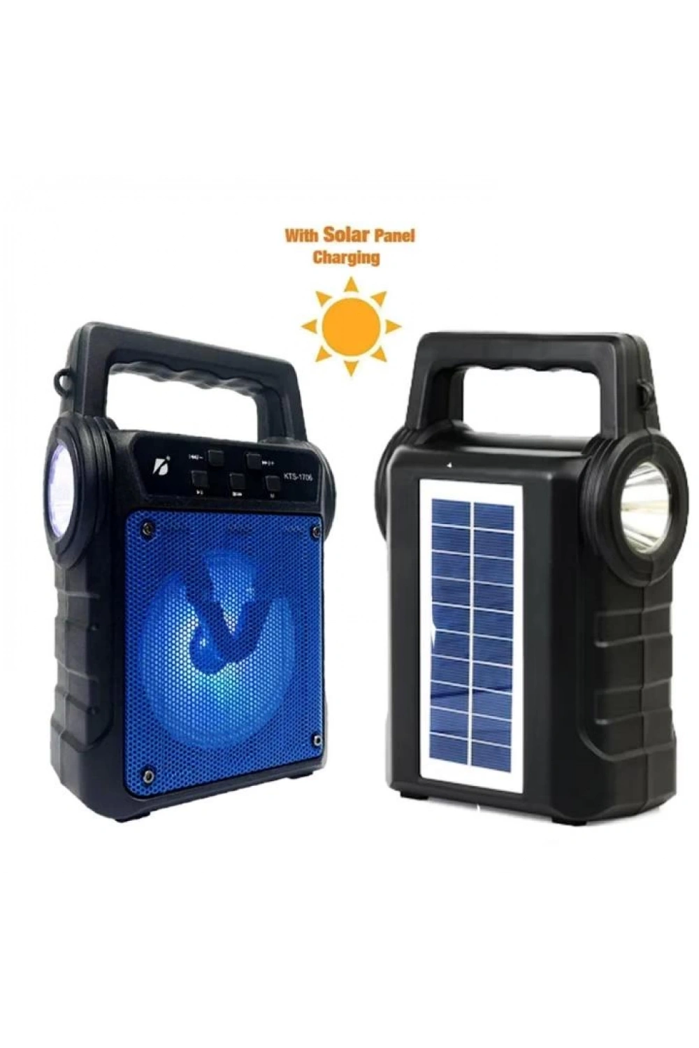 Kts-1706 Taşınabilir Güneş Enerjili Fenerli Bluetooth Hoparlör