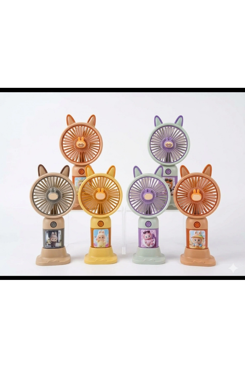 Labubu Konseptli Taşınabilir Mini USB Şarj Edilebilir Fan - Masaüstü El Fanı - El Vantilatörü