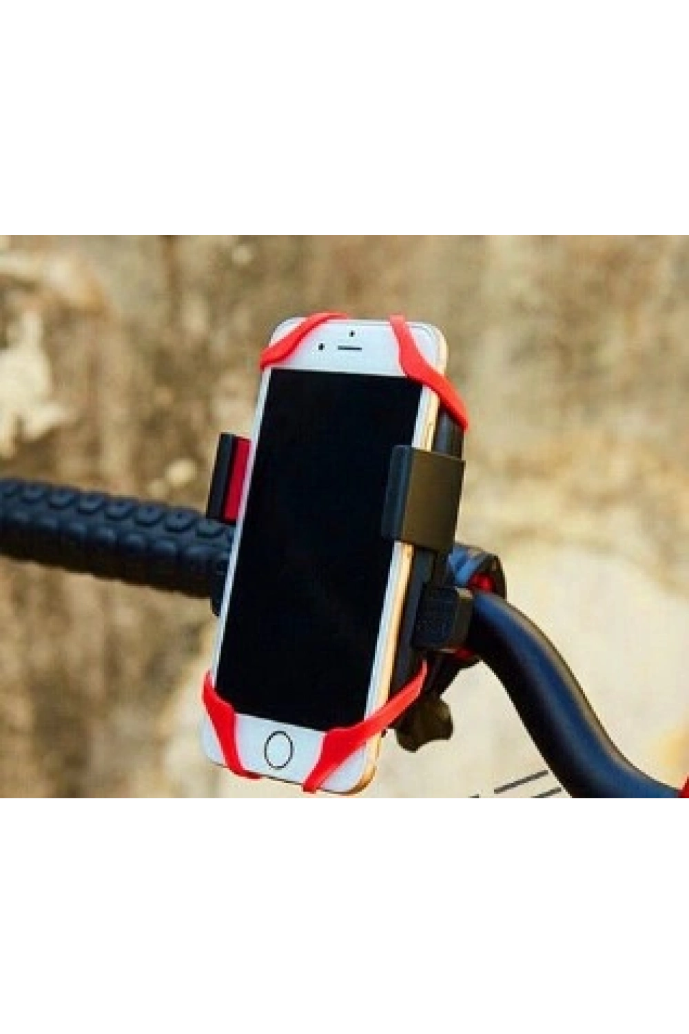 Lastik Destekli Standlı Bisiklet Telefon Tutucu