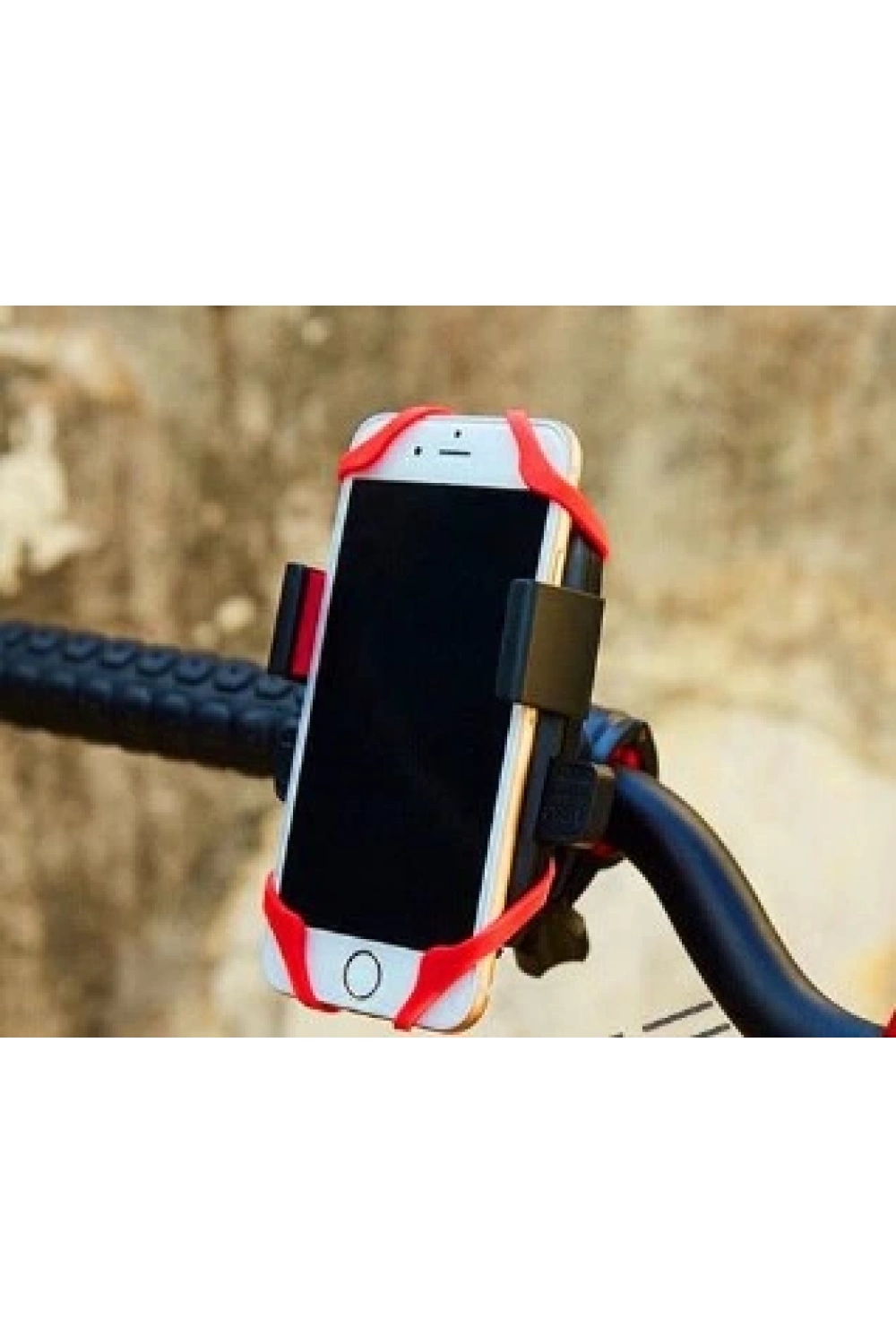 Lastik Destekli Standlı Bisiklet Telefon Tutucu
