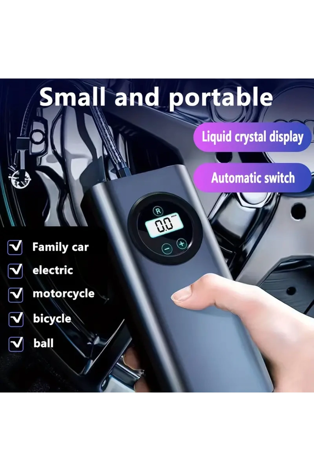Lcd Ekranlı Taşınabilir Hava Kompresörü
