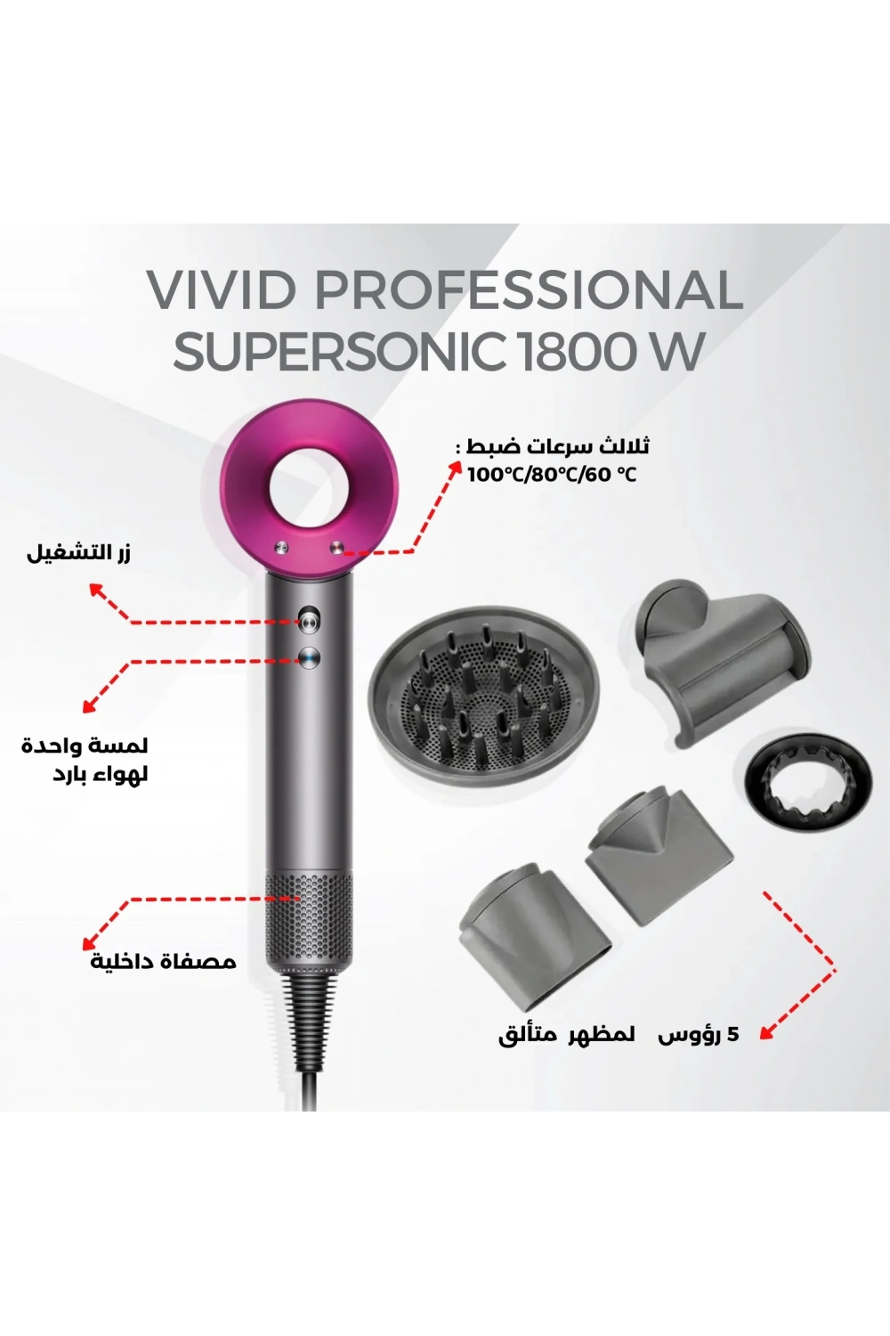 Leafless Hair Dryer 4 In 1 Saç Kurutma Makinesi 3 Kademe
