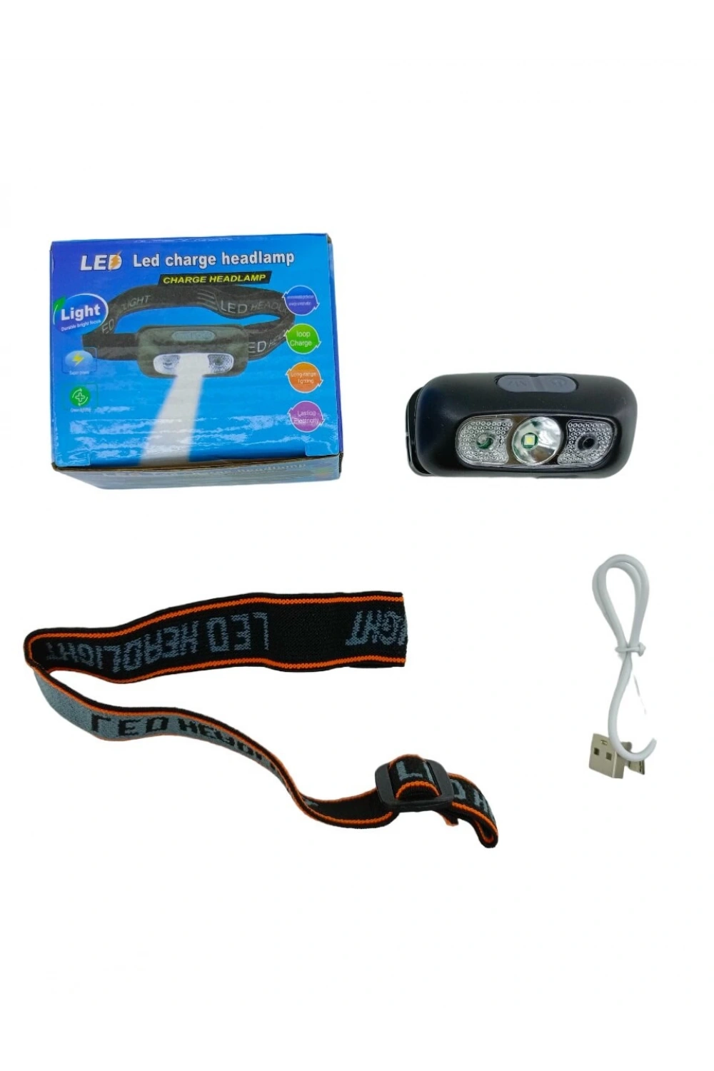 Led Charge Headlamp ( Usb Şarjlı ) Kafa Lambası Fener ( Oynar Başlı )*300