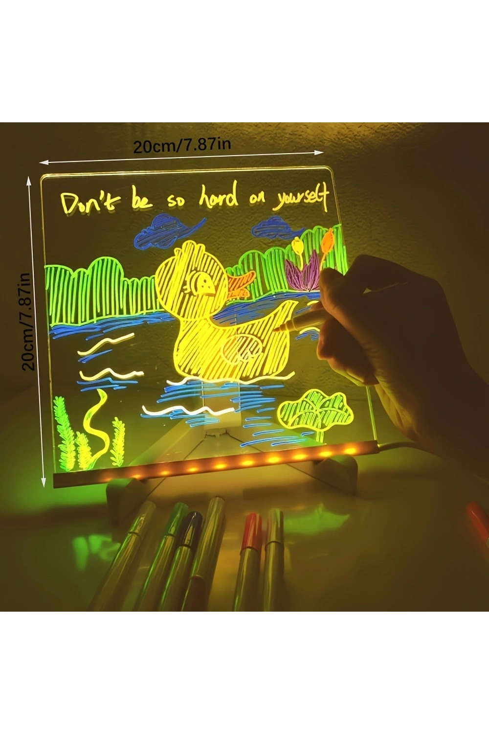 Led Işıklı Çizim Tahtası (20x20cm)