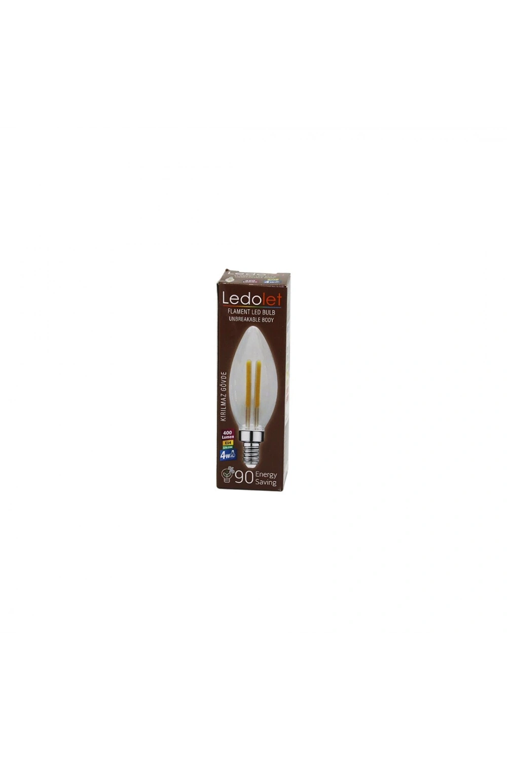 Ledolet ( 4w=45w & E14 ) ( Mum ) Flament Led Rustik Ampul ( 400lumen & 3000k ) ( Kırılmaz Gövde )*200