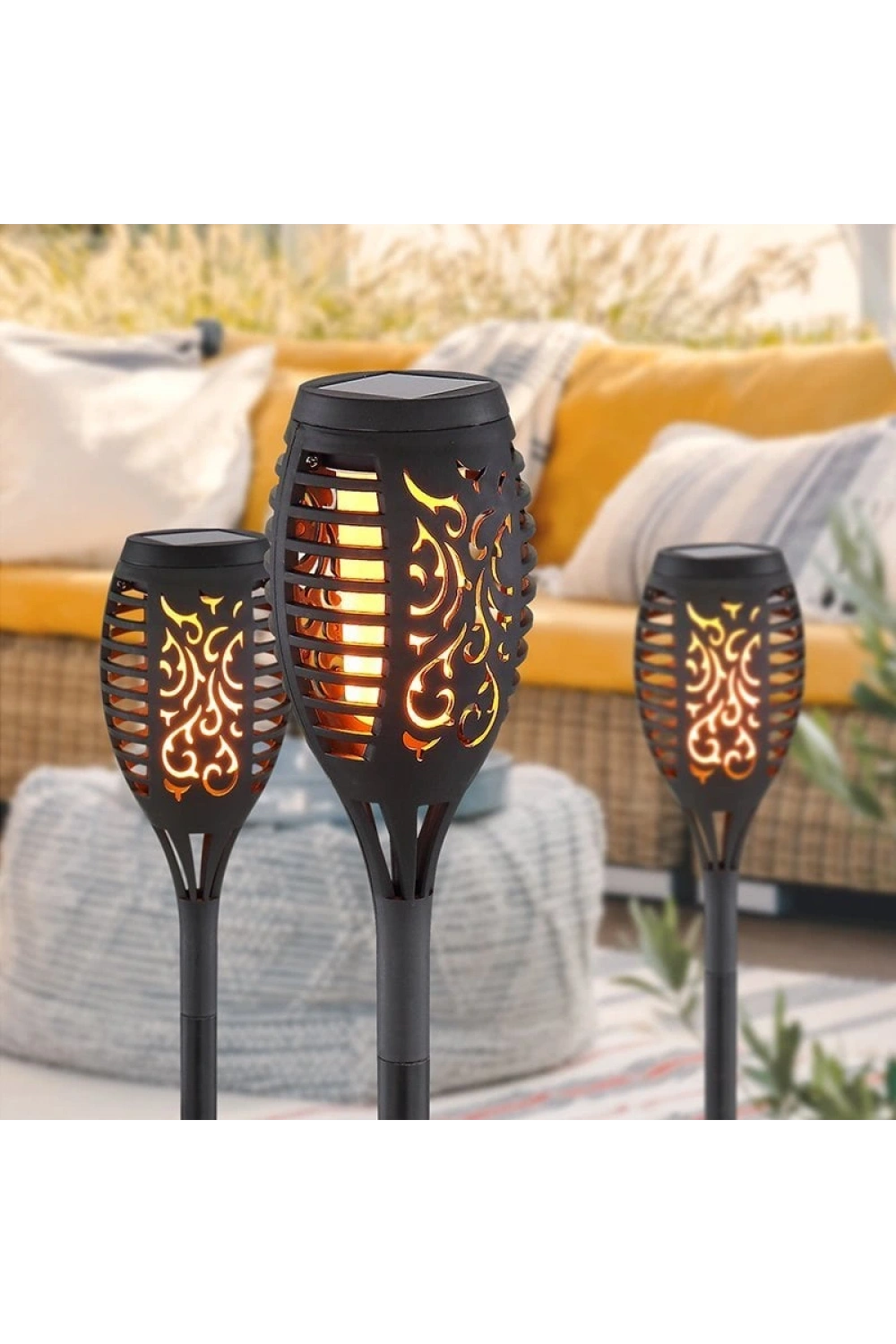 Ledon 12 Ledli Alevli Solar Bahçe Aydınlatma Ld-7002