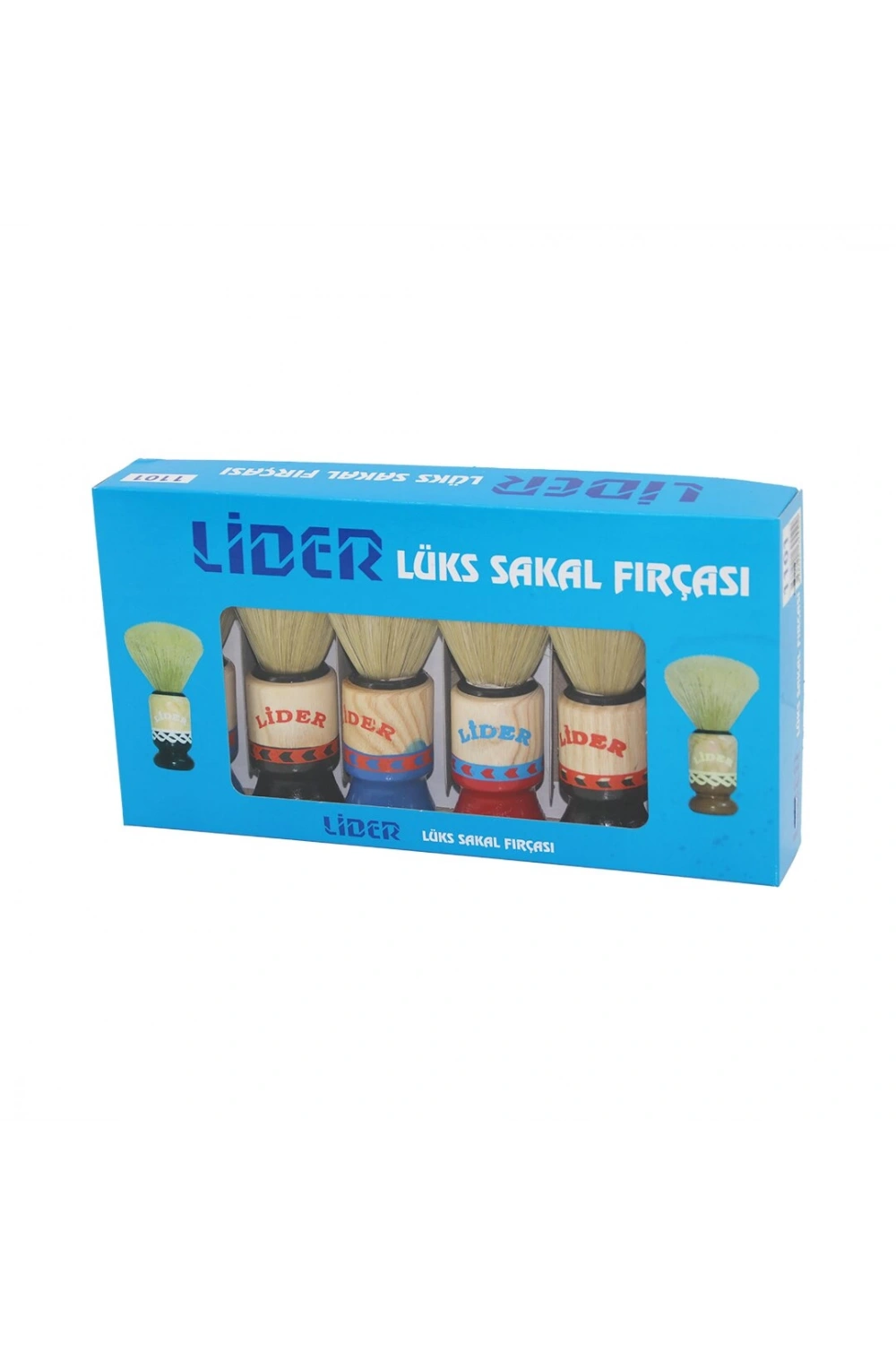 Lider-1101 Lüks Sakal Fırçası ( Ahşap Renkli Saplı )*6x60