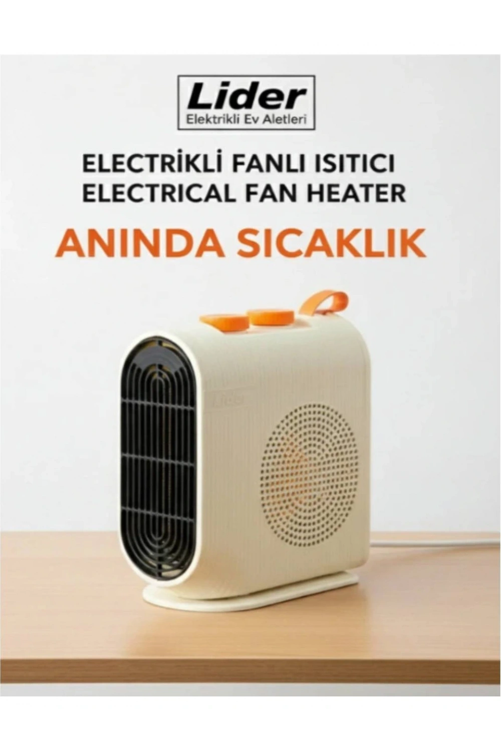 Lider Harza 2000 W Fanlı Isıtıcı Yatay
