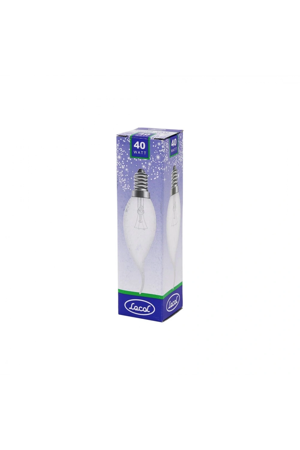 Locol Frosted Ca35 ( 40w ) ( E14 ) ( Şeffaf & Kıvrık ) ( Sarı Renk ) Mum Ampul*10x10