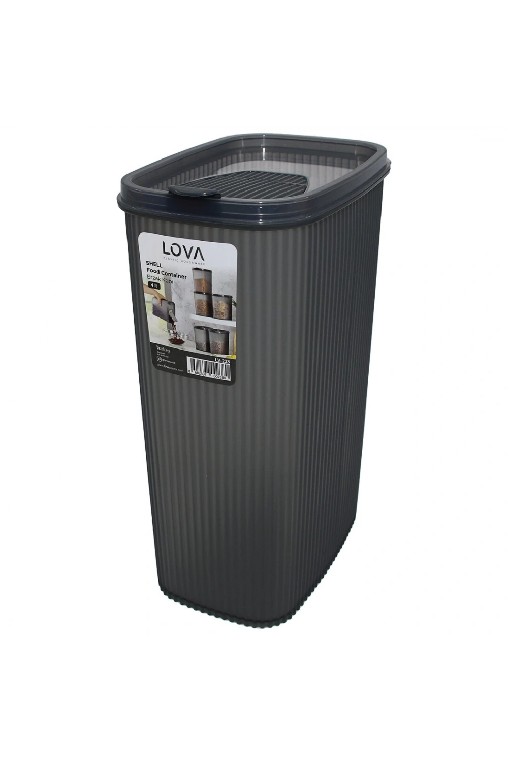 Lova Lv-238 ( 4lt ) Shell Erzak Saklama Kabı Plastik*24=k