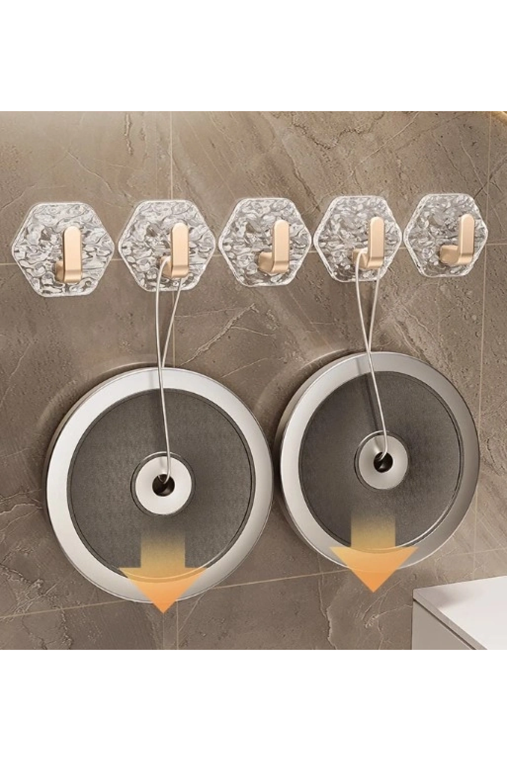 Lüks 5’li Duvar Askısı Banyo Mutfak İçin Havlu  Askılık