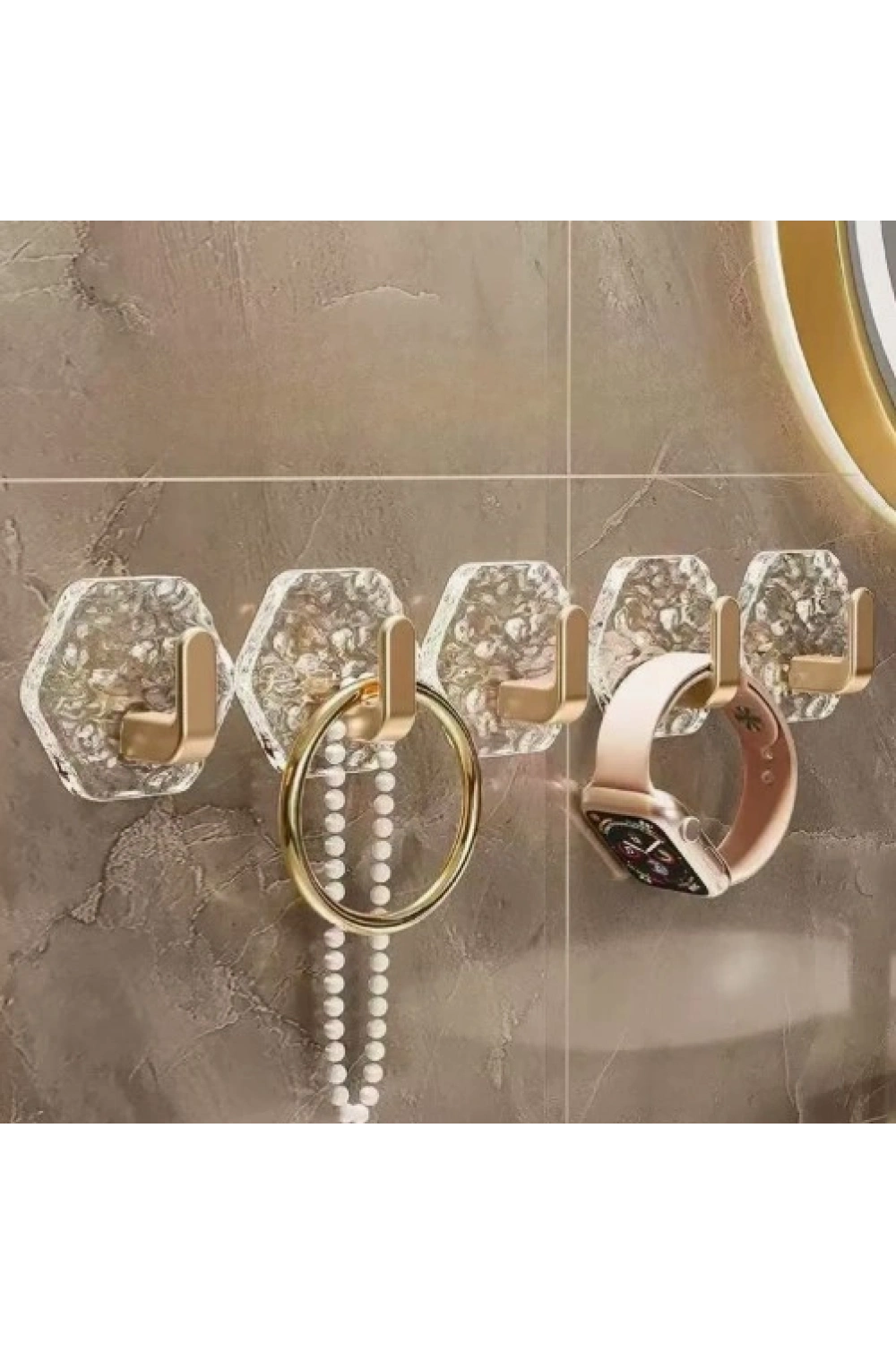 Lüks 5’li Duvar Askısı Banyo Mutfak İçin Havlu  Askılık