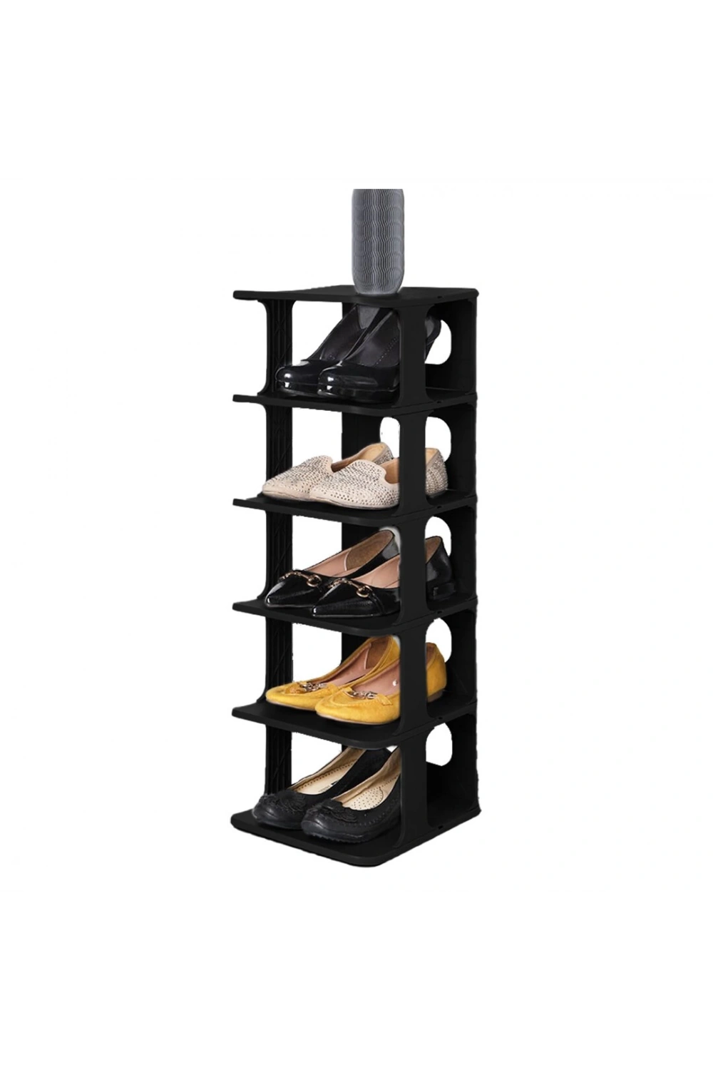 Luxury Shoe Rack Om-0910-1023-0787 ( 5 Katlı ) ( Siyah ) Lüks Plastik Ayakkabılık*8