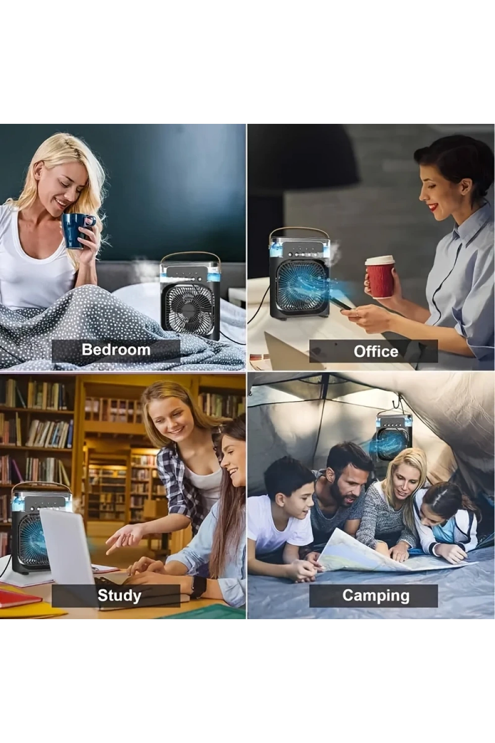 Masaüstü Mini Su Ve Buz Hazneli Buhar Püskürtmeli 3in1 Vantilatör Fan