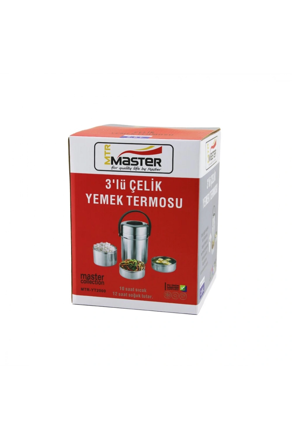 Master Mtr-yt-2000 3lü Çelik Yemek Termosu Sefer Tası 2lt*12