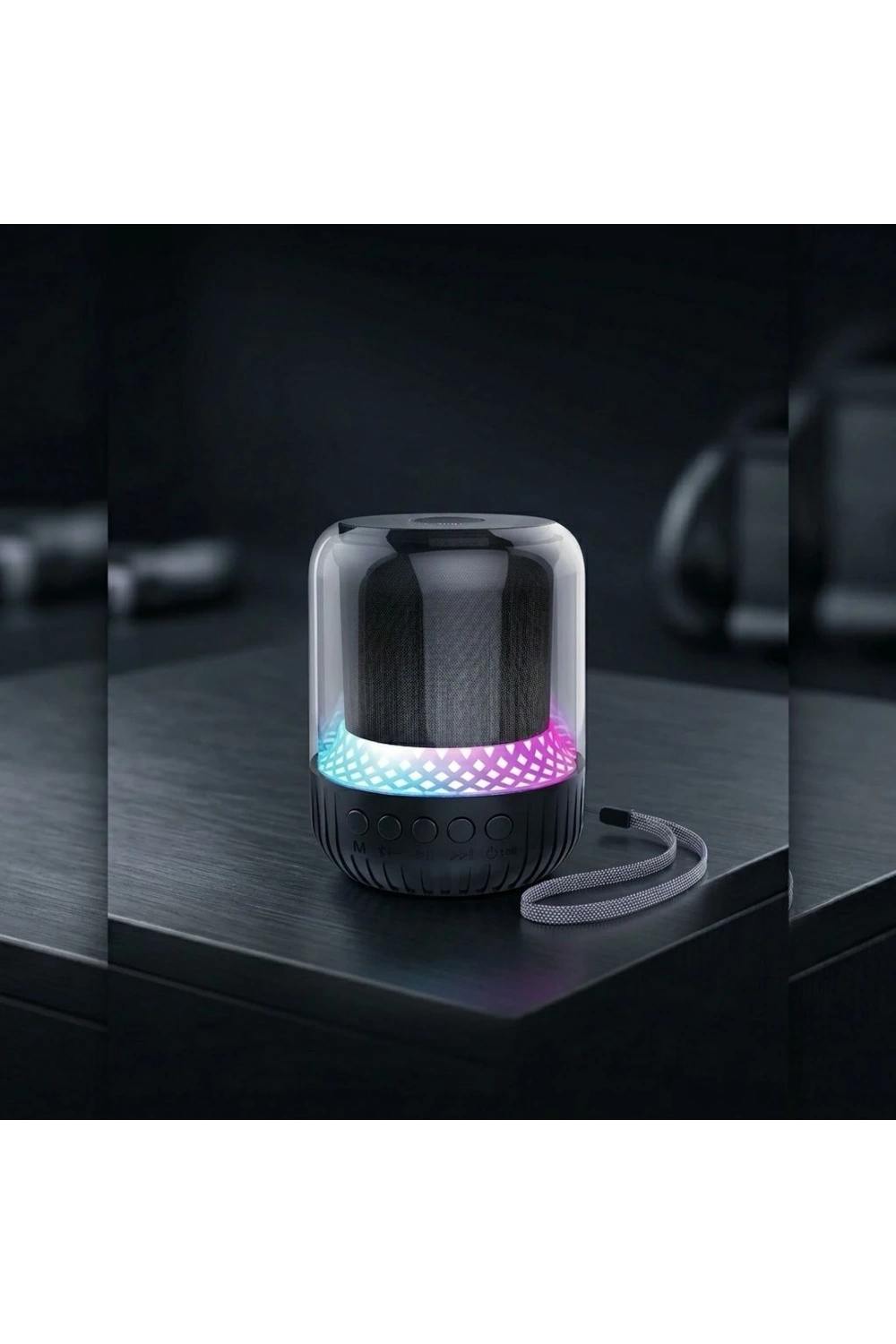 MAX-19 şeffaf RGB işık Mini BT hoparlör kablosuz aktif Subwoofer Stereo bas Mini hoparlör