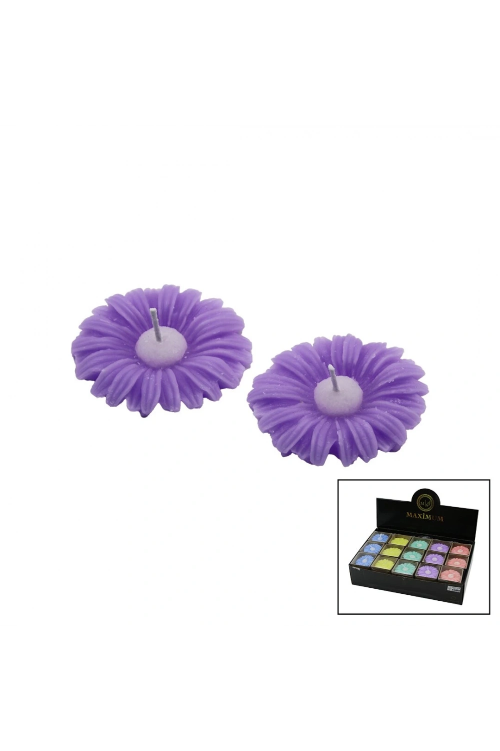 Maximum Max-2352 ( 2pcs ) ( Papatya Modeli ) ( Renkli & Kokulu ) Mum*50x1