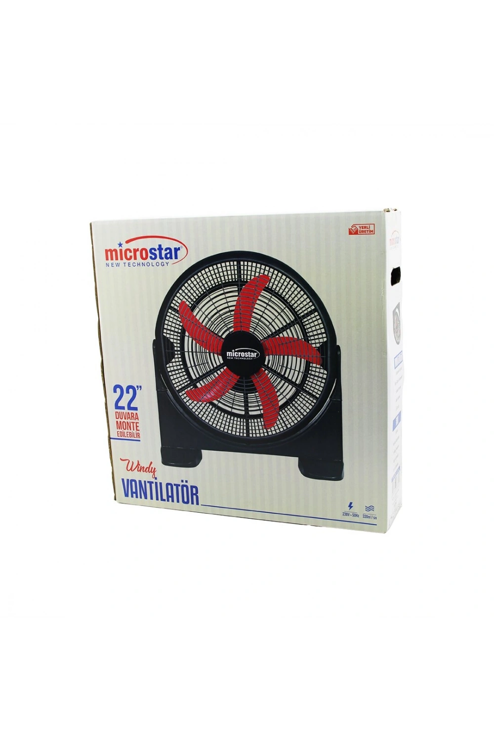 Microstar Hc-1045 (windy) (22 İnç=55cm) (fan) Vantilatör (2in1=masa Altı & Duvara Monte) (70w) (180°) (3-kdm.hız) (5-pls.knt)*1