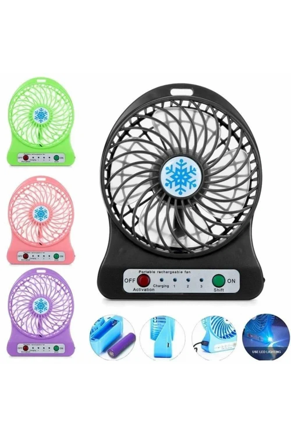 Mini Masa Fanı Mini Masaüstü Fan Şarjlı Egonex