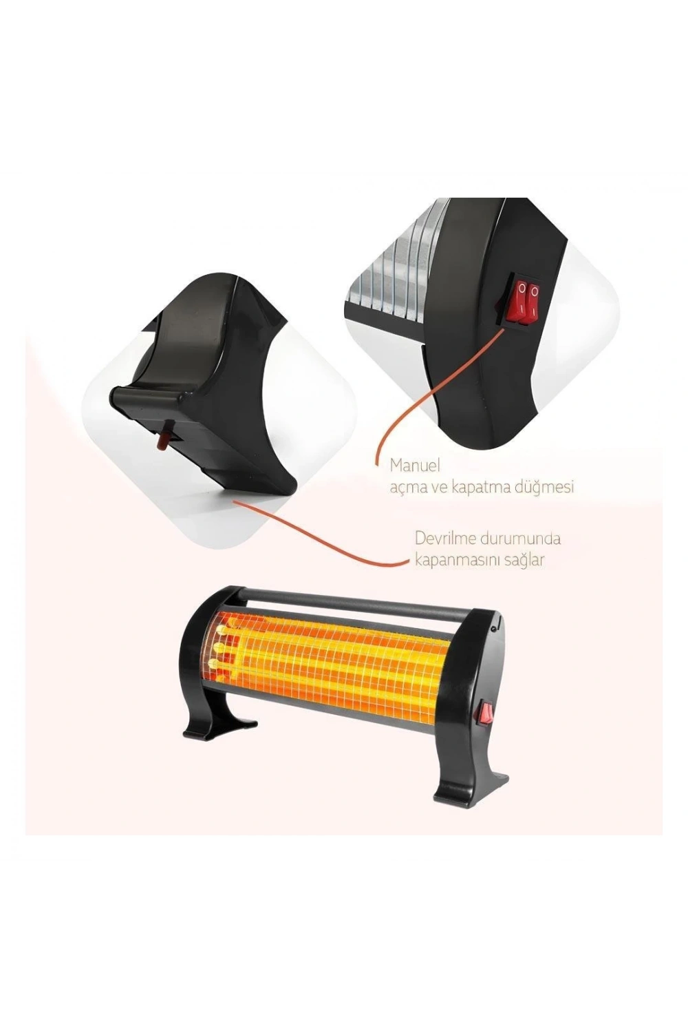 Minisan Mini Elektrikli Isıtıcı Ayak Isıtıcı Sobası 1200w