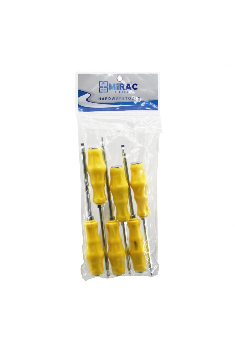 Mirac ( Pvc Ambalaj ) ( Kırmızı & Plastik Saplı ) ( Darbeli ) ( 6lı Set ) ( Çift Taraflı ) Tornavida Takımı*40