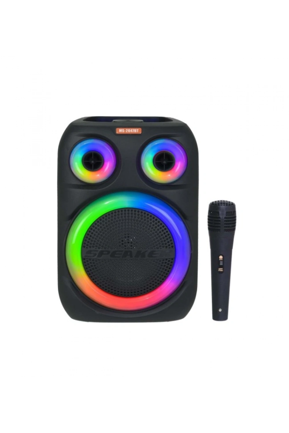 MS Bluetooth ve USB Girişli 8 inch Şarjlı Işıklı Müzik Sistemi MS-2047 BT
