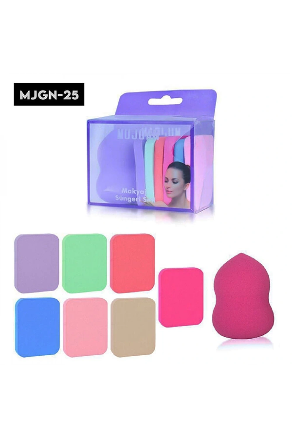 Mujgan Mjgn-25 ( 8pcs ) ( Dilimli ) Renkli Makyaj Süngeri Seti*12x60