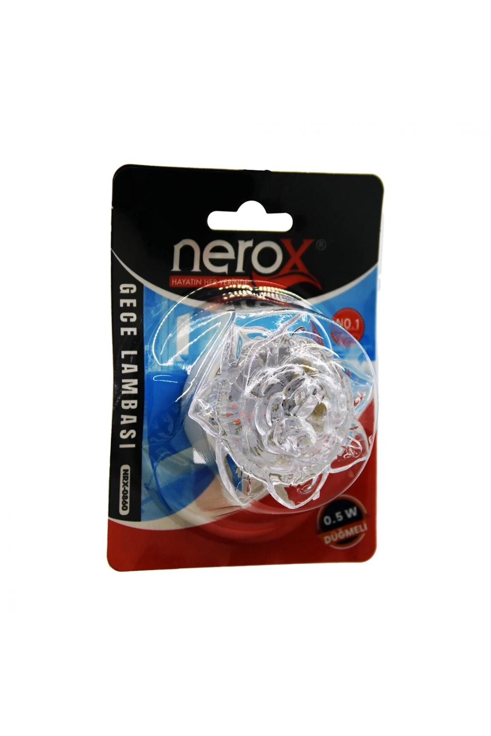 Nerox Nrx-0860 ( Kristal Çiçek Güllü ) Anahtarlı & Düğmeli Gece Lambası 0.5w*10x24
