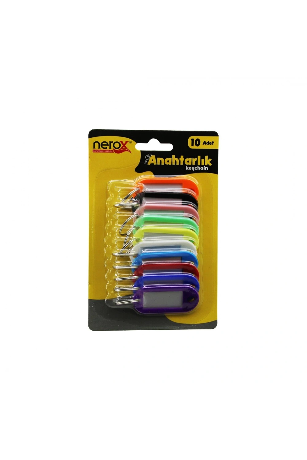 Nerox Nrx-4777 ( 10pcs ) Plastik Renkli İsimli Anahtarlık*24x10