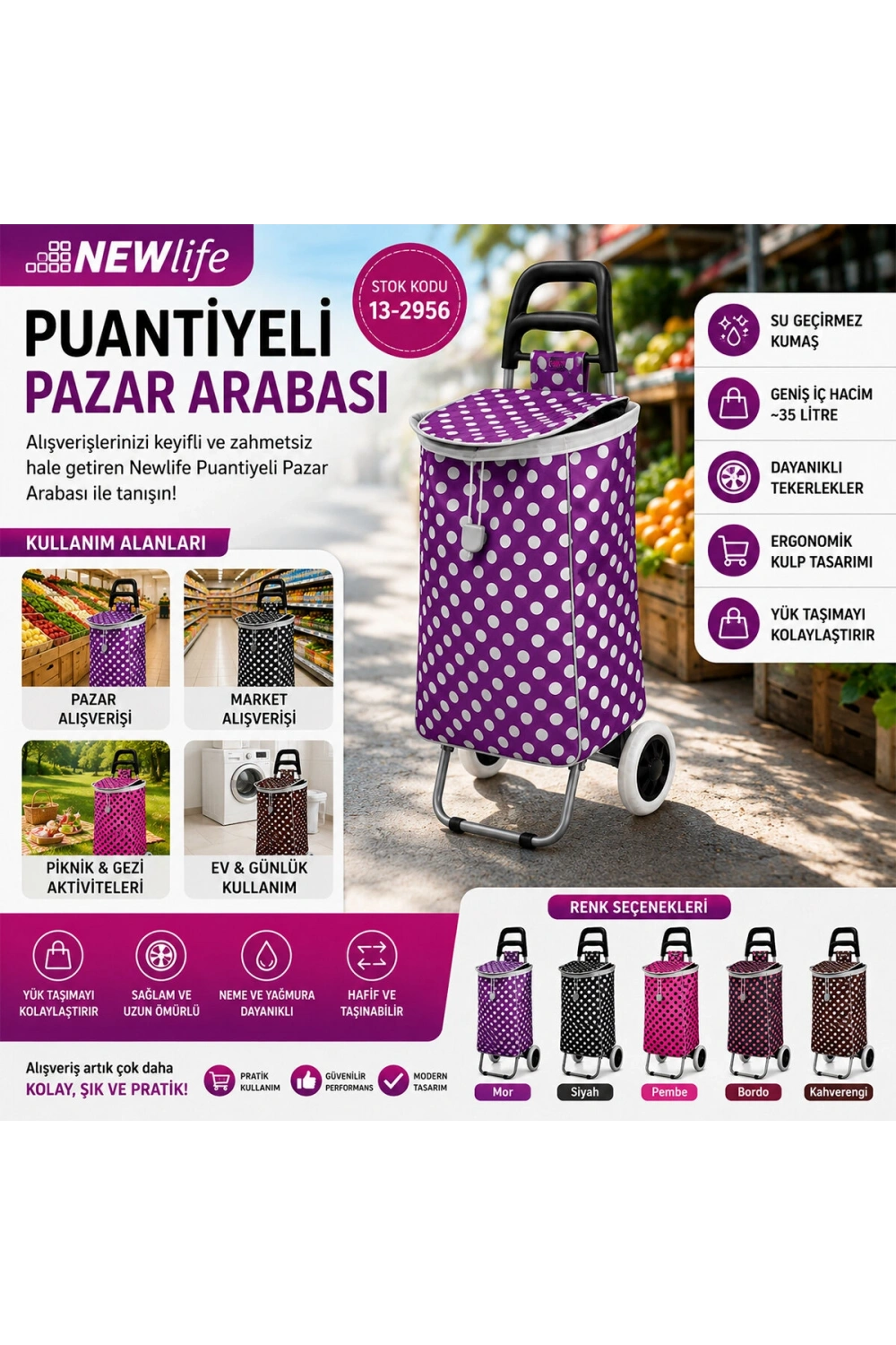 Newlife Mnc-205 ( Puantiyeli ) Pazar Arabası*10=k