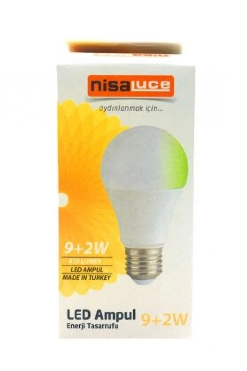 Nisaluc Eamp-074/by ( 9+2w ) ( E27 ) ( Beyaz-yeşil ) Led Ampul*10x10
