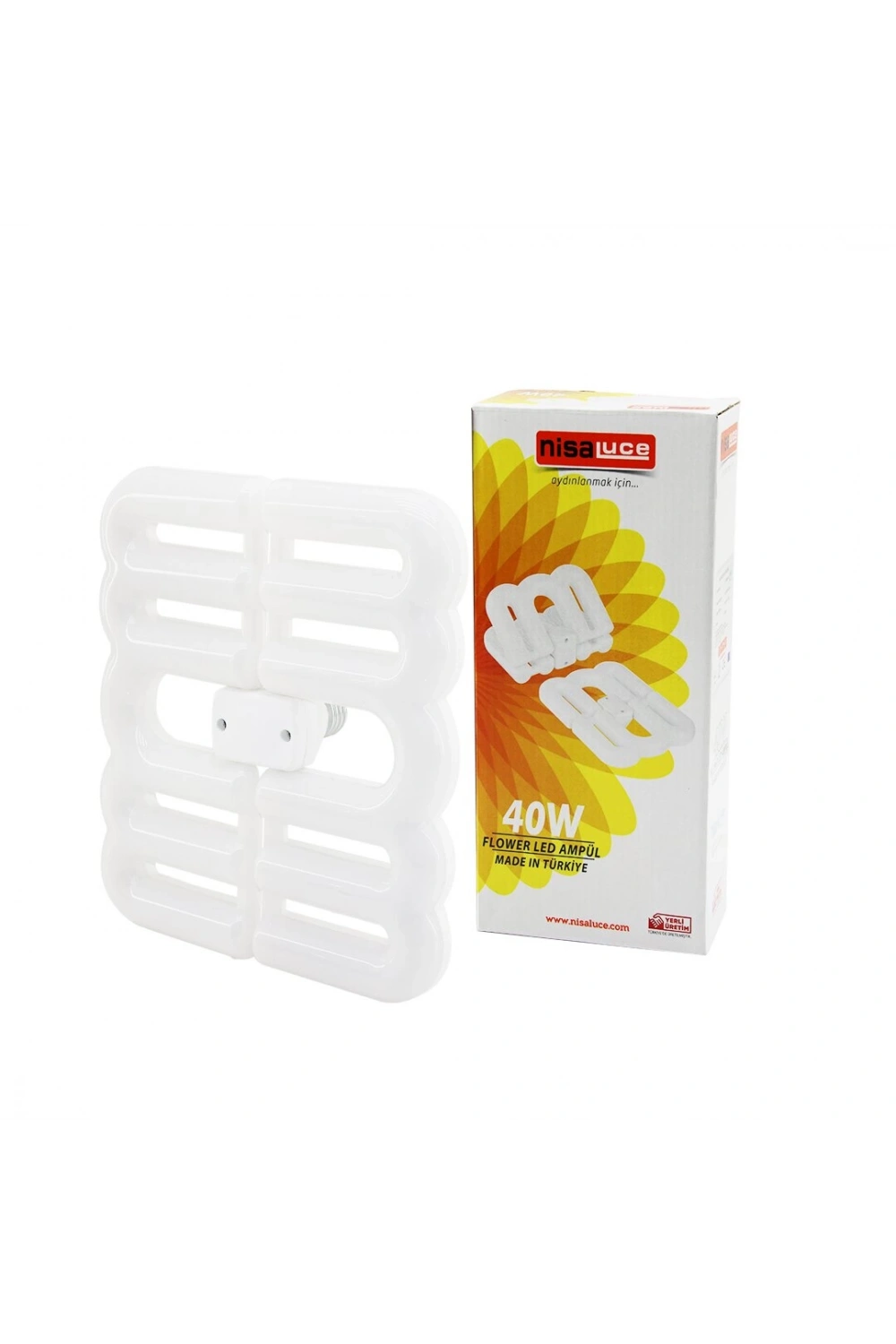 Nisaluce Eam-097 (40w & E27) Flower(katlanır& 4b Şekil) (21x23.5cm) Beyaz Led Lamba Ampul (3600 Lümen& 6500k)*48