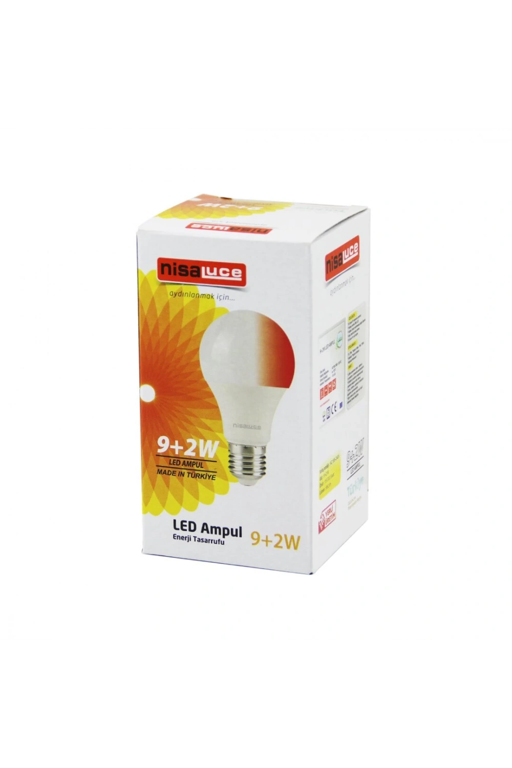 Nisaluce Eamp-074/bk ( 9+2w E27 ) ( Beyaz-kırmızı ) Led Ampul*10x20