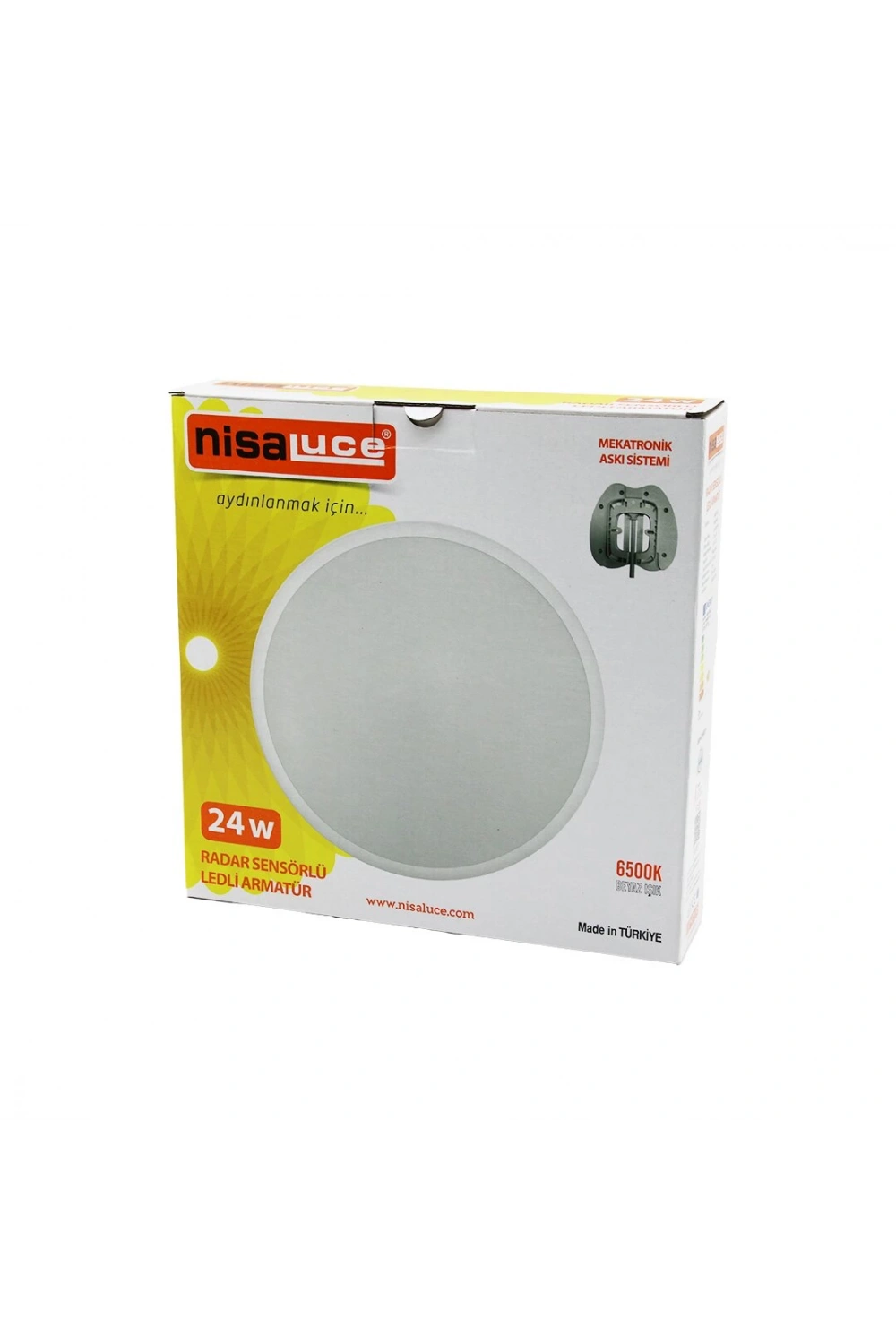 Nisaluce Eamp-106/b (24w) (radar Sensörlü) Ledli Armatür (beyaz Çerçeve) (mekatronik Askı Sistemi) (6500k & 2160lm)*20