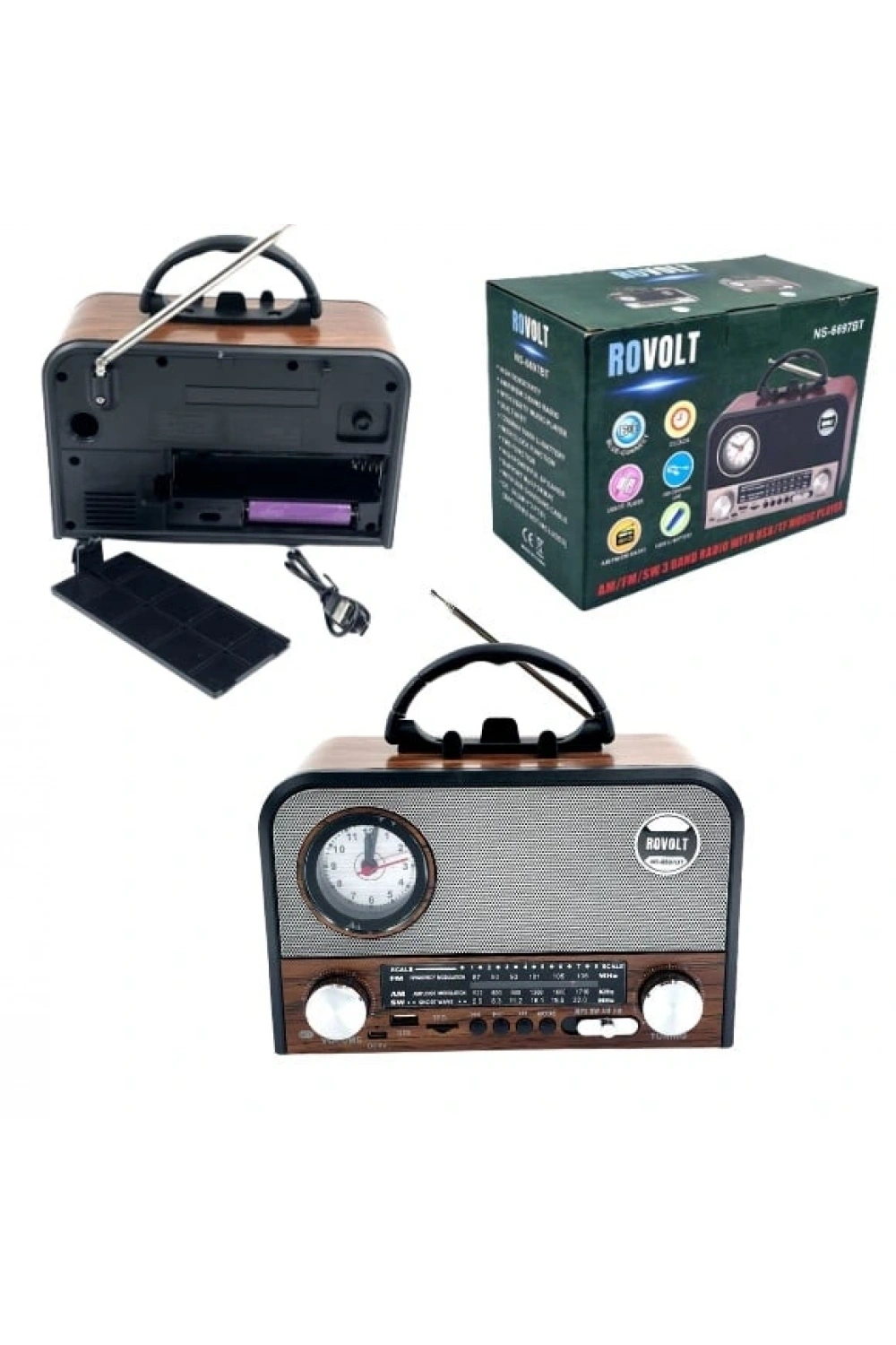Nns Ns-6697bt Taşınabilir Bluetooth Nostaljik Radyo
