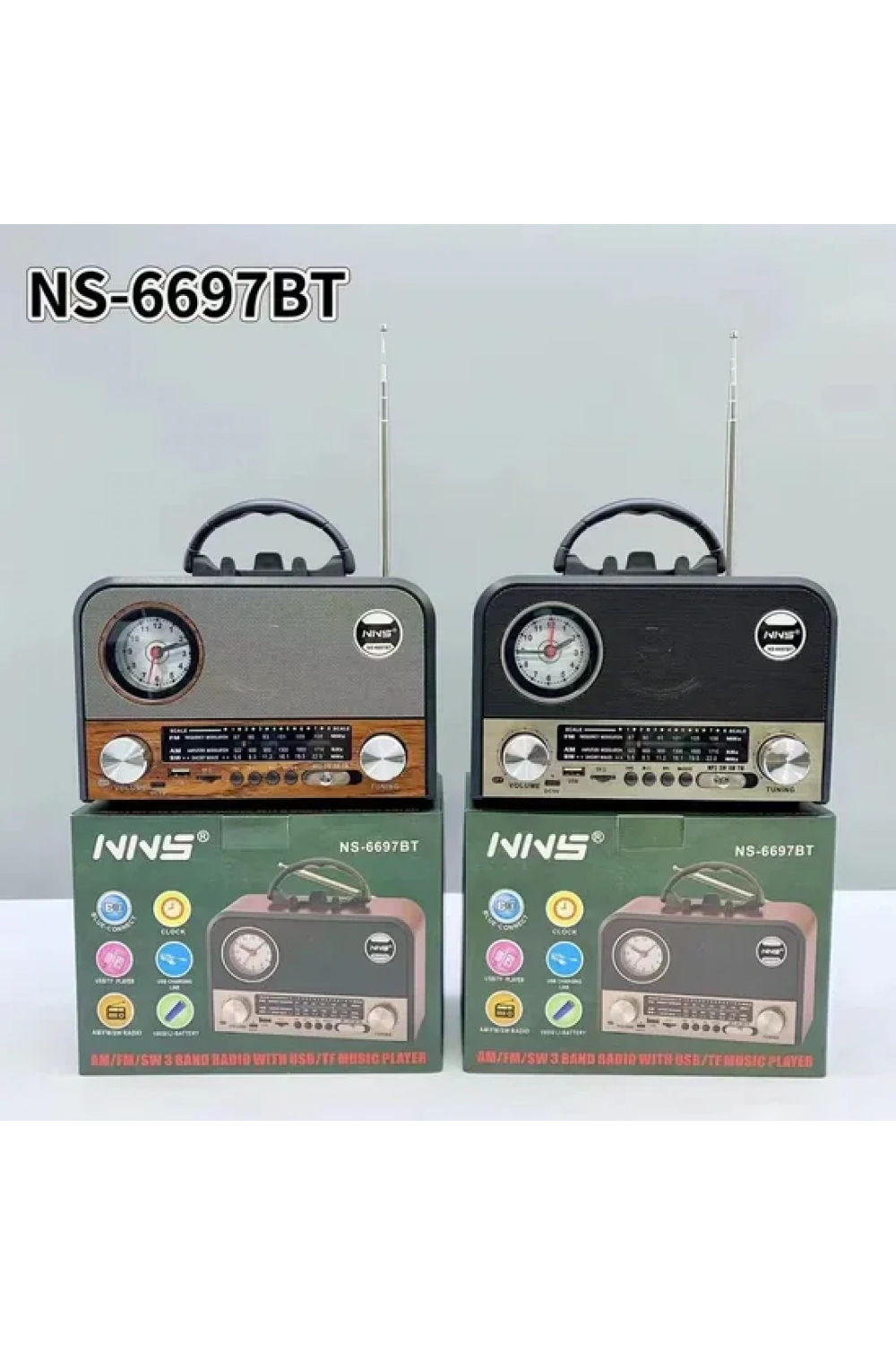 Nns Ns-6697bt Taşınabilir Bluetooth Nostaljik Radyo