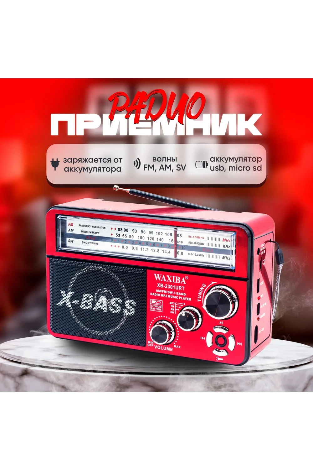 Nostaljik Radyo Waxıba Nostaljik Radyo Bluetooth Fm Usb Xb-2301rt