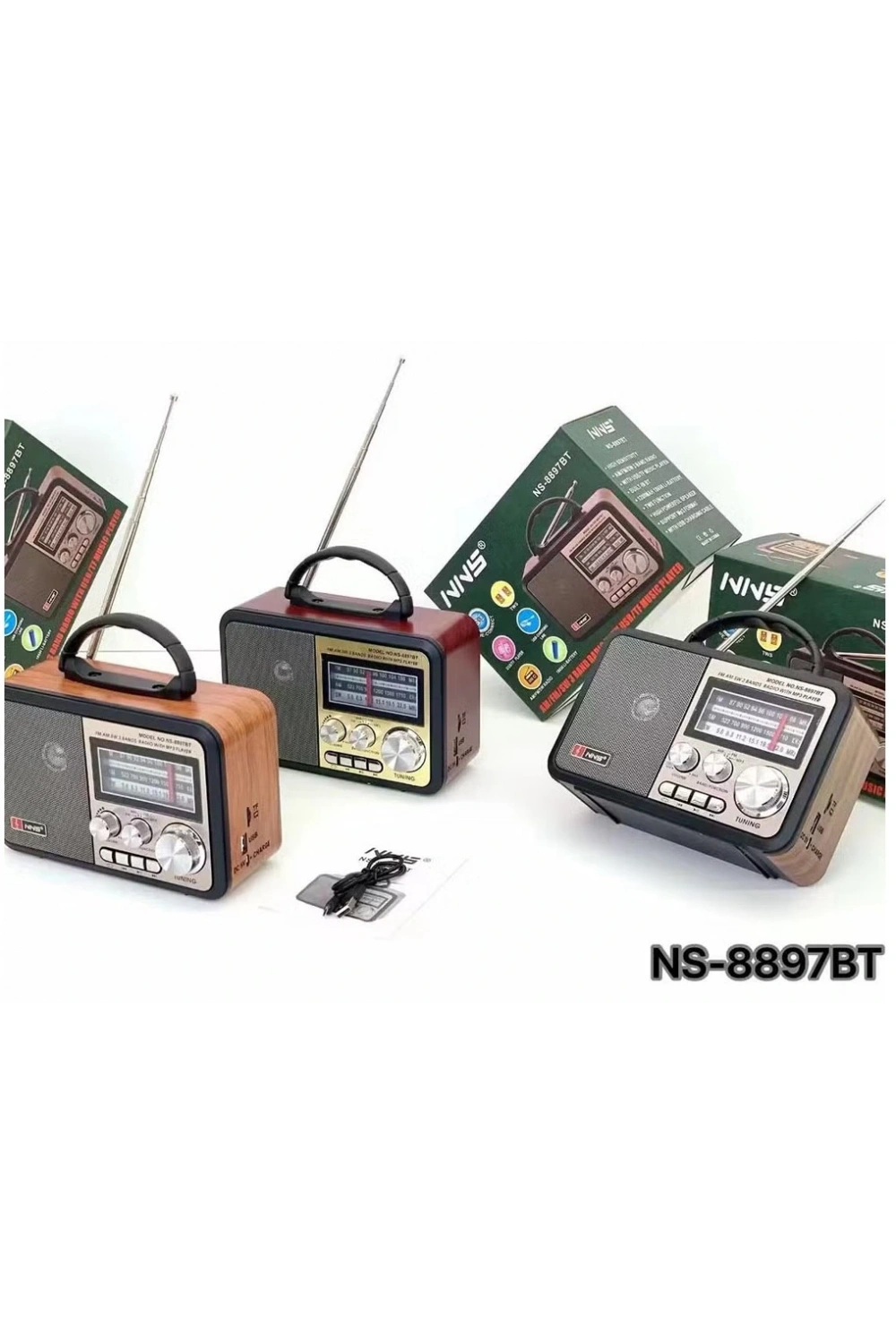 Nns Ns-8897 Orta Boy Retro, Nostaljik, Ahşap Tasarım Radyo