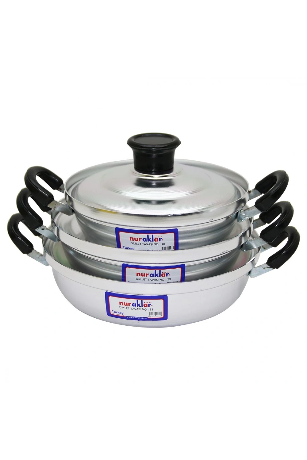 Nuraklar ( 3lü ) Alüminyum Omlet Set ( No-18-20-22 )*20