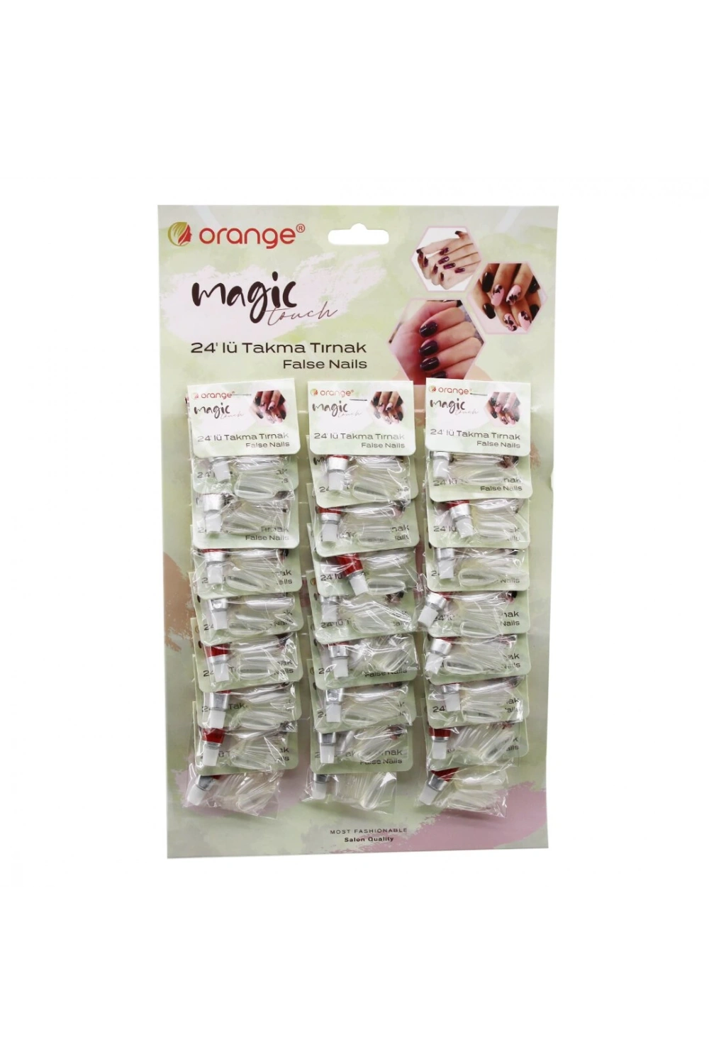 Orange Magic Org-061 ( 24pcs ) ( Şeffaf ) Takma Tırnak & Yapıştırıcı Set*24x120