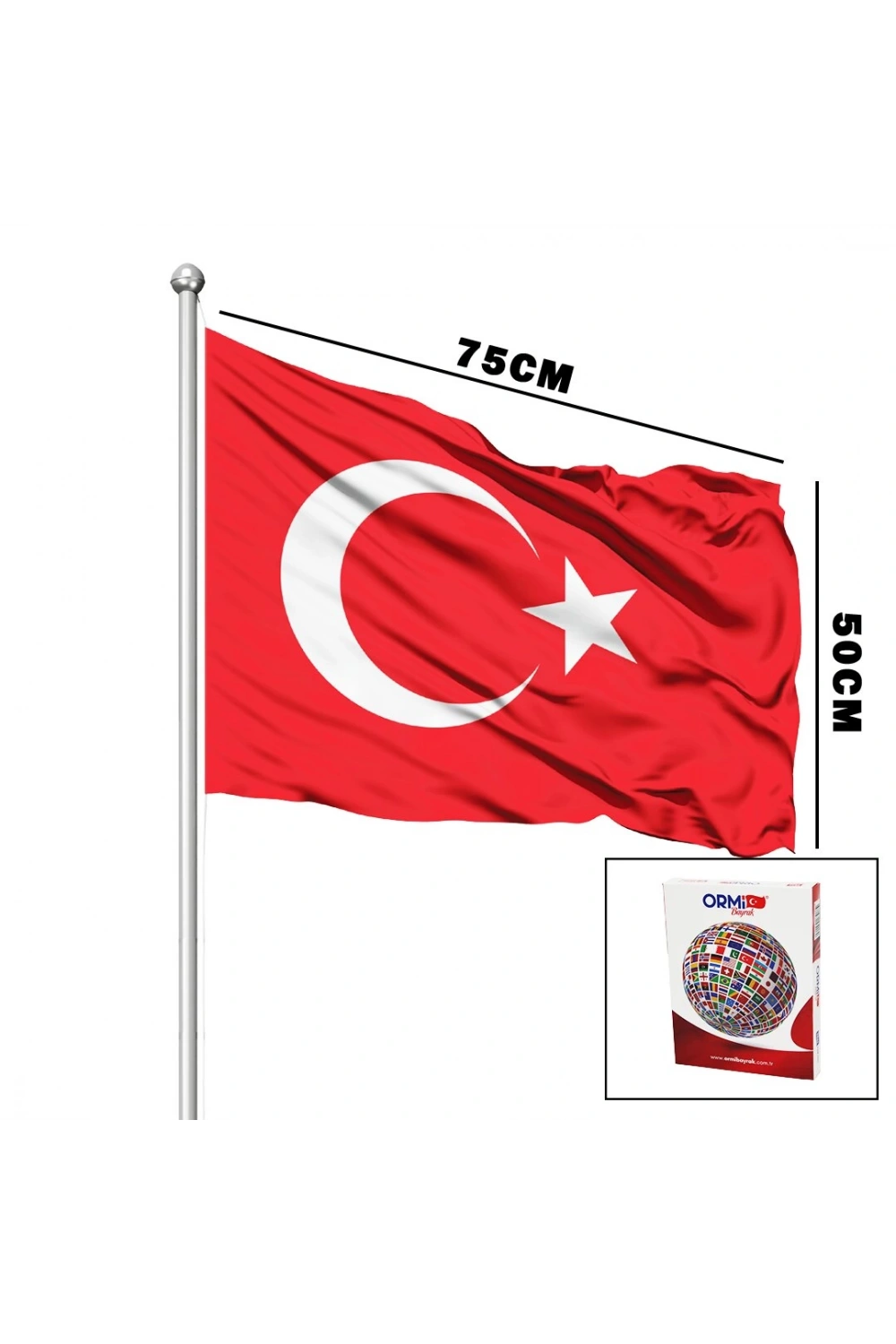 Ormi ( 50x75cm ) ( Alpaka Kumaş )türk Bayrak*160