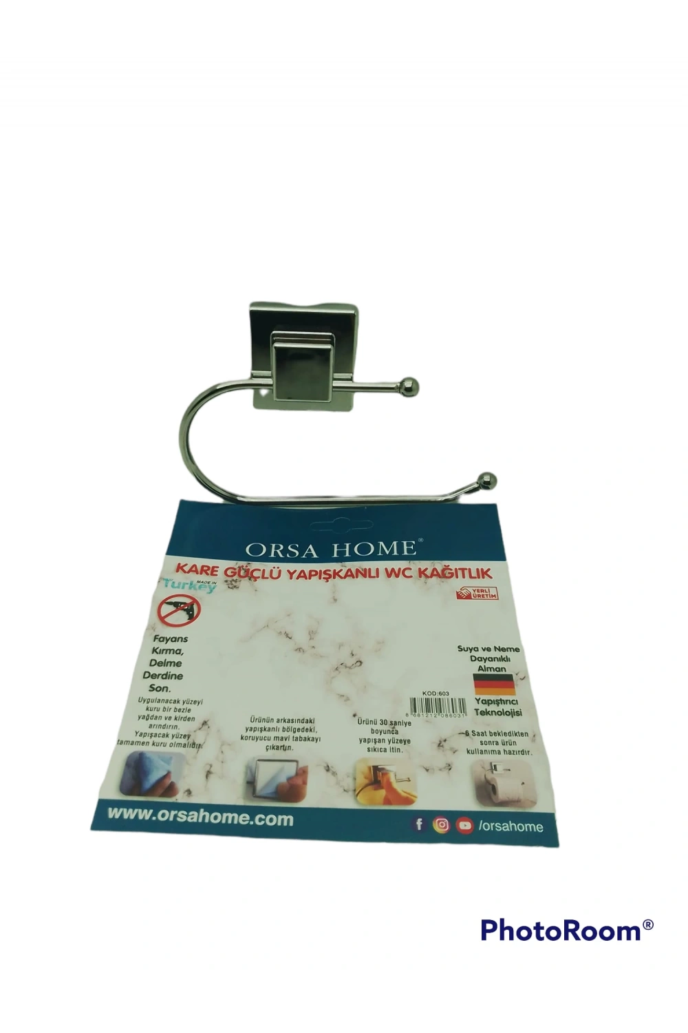 Orsa-603 Kare Yapışkanlı Wc Kağıtlık Askı*16x5
